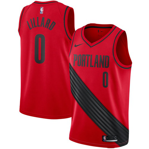 Nike Men's Portland Trail Blazers #0 Damian Lillard Red Statement Edition Swingman NBA Jersey