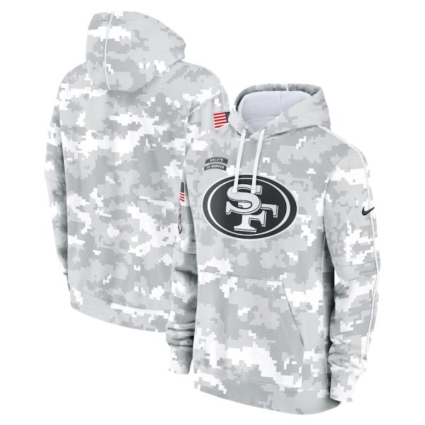 Men's Nike Arctic Camo San Francisco 49ers 2024 Salute To Service Club Fleece Pullover Hoodie