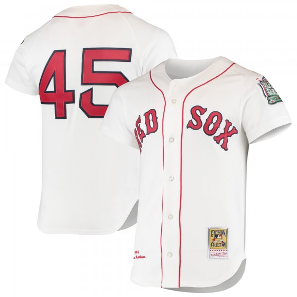 Men's Boston Red Sox Pedro Martinez Mitchell & Ness White 1999 Cooperstown Collection Home Jersey