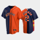 Men's Houston Astros Split MLB Jersey #2 Alex Bregman Navy-Orange Replica