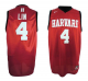 Men's New York Knicks #4 Jeremy Lin Red Harvard University Stitched NBA Jersey