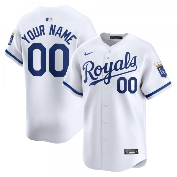 Men's Kansas City Royals Nike White Home Limited Custom Jersey