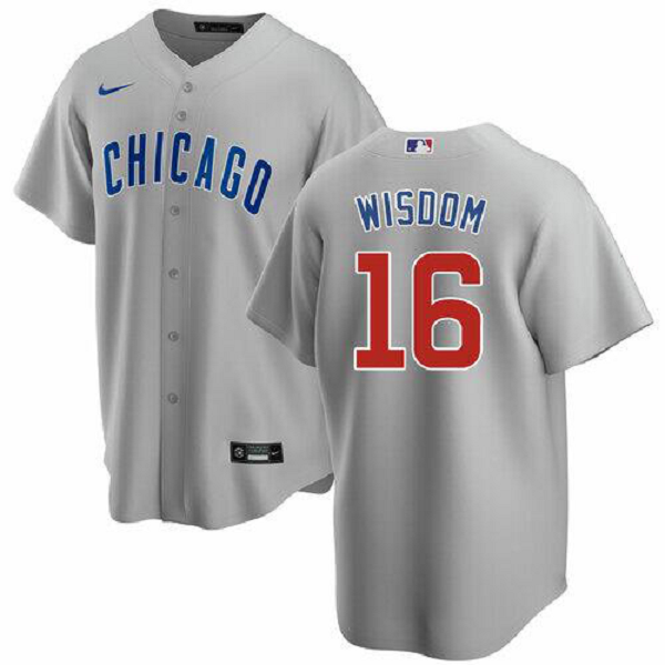 Men's Chicago Cubs #16 Patrick Wisdom Nike Road Jersey