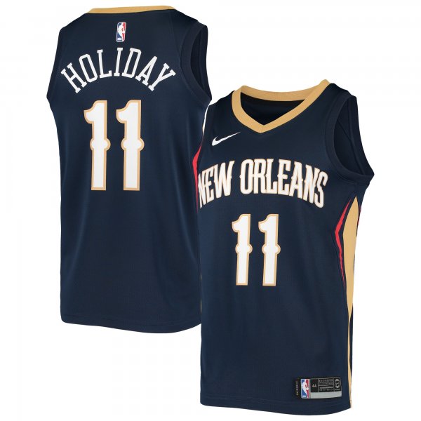 Men's New Orleans Pelicans Jrue Holiday Nike Navy Swingman Jersey