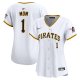 Women's Pittsburgh Pirates Nike White #1 Mom Home Limited Jersey