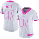 Nike Kansas City Chiefs #87 Travis Kelce White/Pink Women's Stitched NFL Limited Rush Fashion Jersey