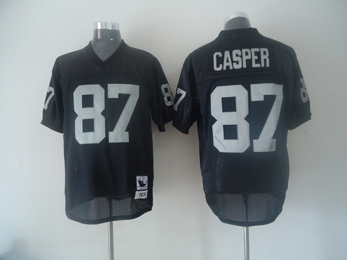 Men's Mitchell And Ness Las Vegas Raiders #87 Dave Casper Black Throwback Stitched NFL Jersey