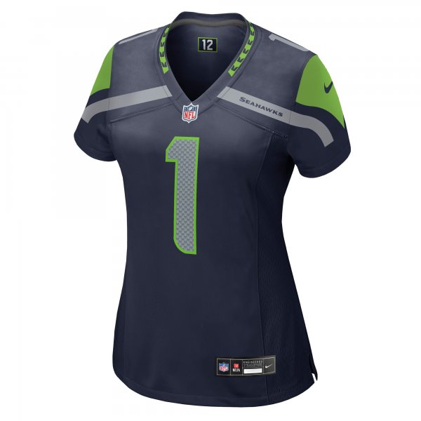 Women's Seattle Seahawks Number 1 Mom Nike College Navy Game Jersey