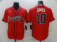 Men's Atlanta Braves #10 Chipper Jones Red Stitched MLB Cool Base Nike Jersey