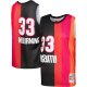 Men's Miami Heat Alonzo Mourning Mitchell & Ness Black/Red Hardwood Classics 2005/06 Split Swingman Jersey