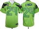 Nike Seattle Seahawks #24 Marshawn Lynch Green Alternate With C Patch Men's Stitched NFL Game Jersey