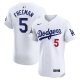 Men's #5 Freddie Freeman Los Angeles Dodgers Nike 2024 World Series Champions Home Elite Player White Jersey