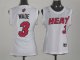 Miami Heat #3 Dwyane Wade White Women Fashion Stitched NBA Jersey