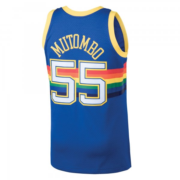 Men's Denver Nuggets Dikembe Mutombo Mitchell & Ness Blue 1991/92 Hardwood Classics Swingman Jersey