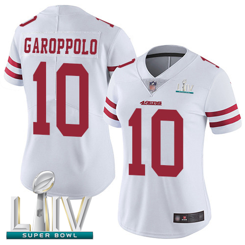 San Francisco 49ers #10 Jimmy Garoppolo White Super Bowl LIV Bound Women's Stitched NFL Vapor Untouchable Limited Jersey