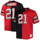 Men's Atlanta Falcons Deion Sanders Mitchell & Ness Black/Red Big & Tall Split Legacy Retired Player Replica Jersey
