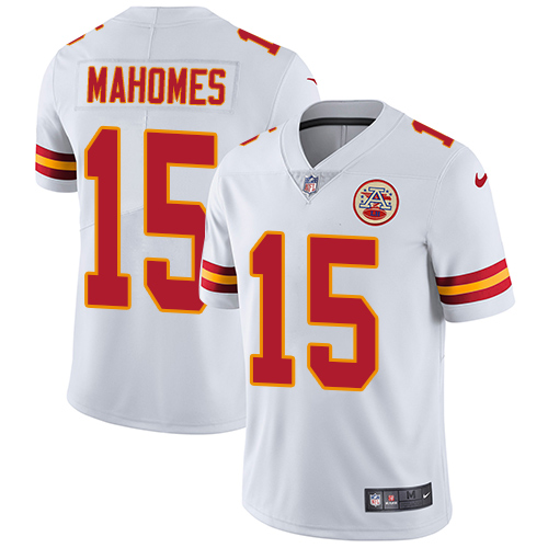 Nike Kansas City Chiefs #15 Patrick Mahomes White Men's Stitched NFL Vapor Untouchable Limited Jersey