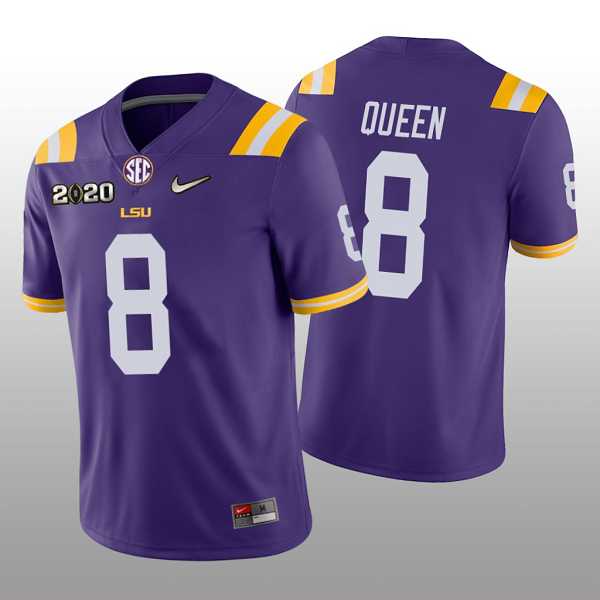 LSU Tigers #48 Patrick Queen Purple 2020 National Champions Men's Jersey