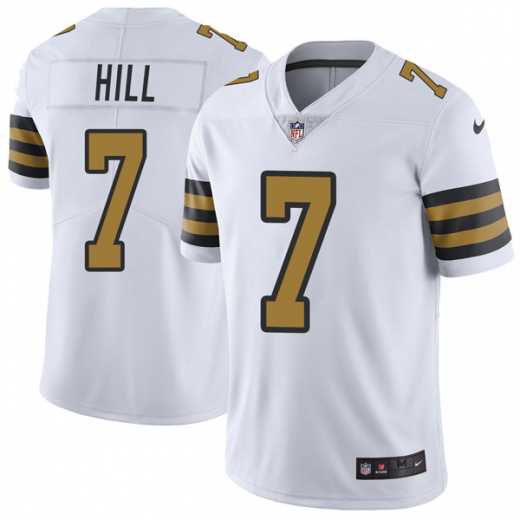 Men's Nike New Orleans Saints #7 Taysom Hill Color Rush Limited White Jersey