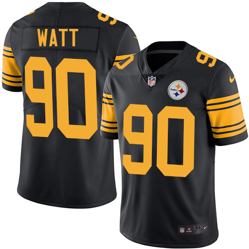 Men's Nike Pittsburgh Steelers #90 T.J.Watt Black Limited Rush Jersey