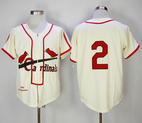 Mitchell And Ness 1946 St. Louis Cardinals #2 Red Schoendienst Cream Throwback Stitched MLB Jersey