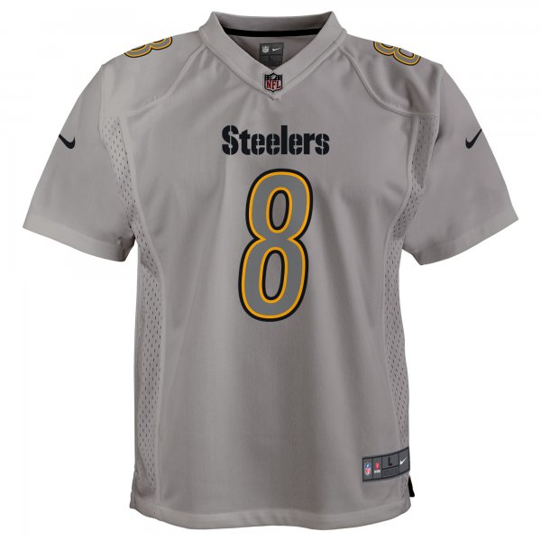 Youth Pittsburgh Steelers Kenny Pickett Nike Gray Atmosphere Game Jersey