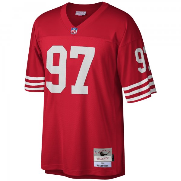 Men's San Francisco 49ers Bryant Young Mitchell & Ness Scarlet Legacy Replica Jersey