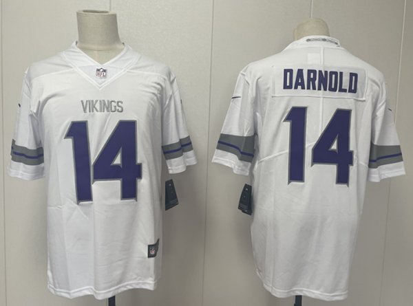 Men's #14 Sam Darnold Minnesota Vikings Nike White Alternate Game Jersey