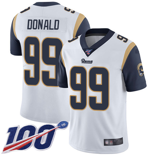 Los Angeles Rams #99 Aaron Donald White Men's Stitched NFL 100th Season Vapor Limited Jersey