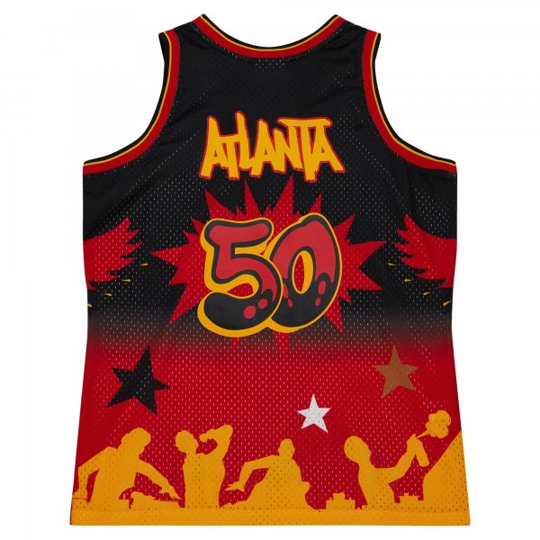 Men's Atlanta Hawks Mitchell & Ness x Tats Cru Black Hardwood Classics Fashion Jersey