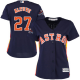 Houston Astros #27 Jose Altuve Navy Blue Alternate 2017 World Series Champions Women's Stitched MLB Jersey