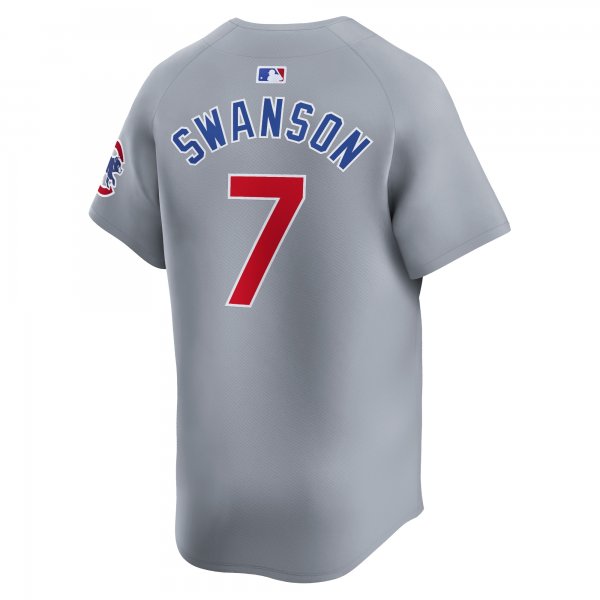 Men's Chicago Cubs Dansby Swanson Nike Gray Road Limited Player Jersey