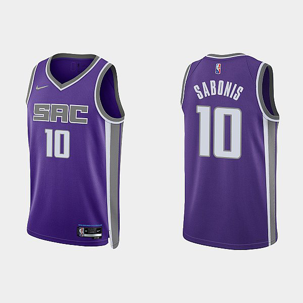 Men's Sacramento Kings #10 Domantas Sabonis 2021 NBA Draft Purple Icon Edition Jersey