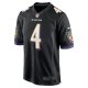 Men's Baltimore Ravens Zay Flowers Nike Black Team Game Jersey