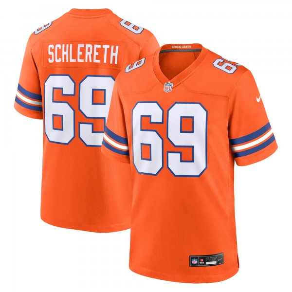 Men's Denver Broncos #69 Mark Schlereth Nike Orange Mile High Collection 1977 Throwback Retired Player Jersey