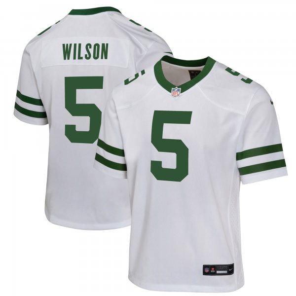 Youth New York Jets Garrett Wilson Nike Legacy White Game Jersey