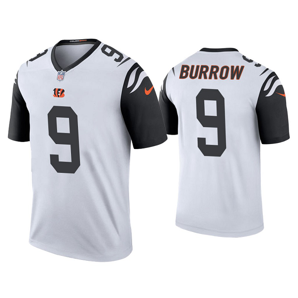 Men's Cincinnati Bengals #9 Joe Burrow Color Rush Legend White Jersey