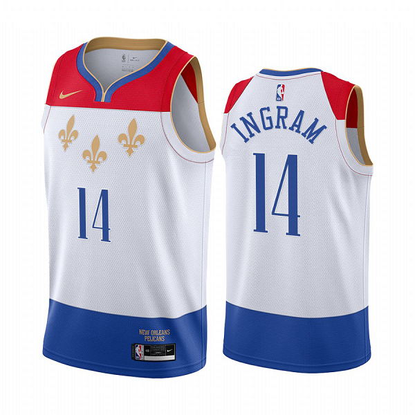 Nike Pelicans #14 Brandon Ingram White NBA Swingman 2020-21 City Edition Jersey