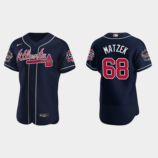 Men's Atlanta Braves #68 Tyler Matzek Navy Team 2021 MLB All-Star Jersey