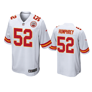 Men's Kansas City Chiefs #52 Creed Humphrey White Game Jersey