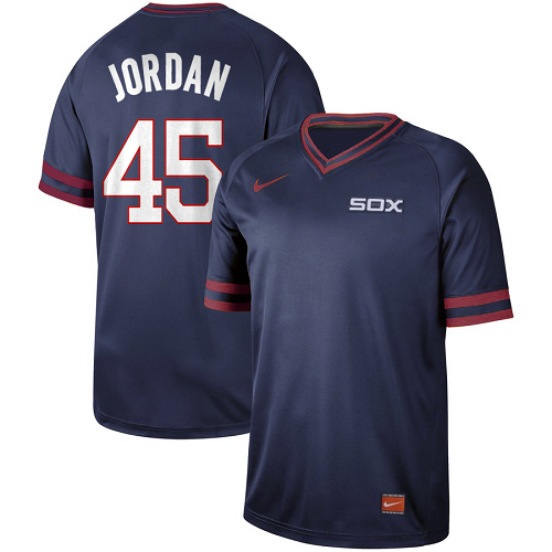 Men's Nike Chicago White Sox #45 Michael Jordan Navy Cooperstown Collection Legend V-Neck MLB Jersey