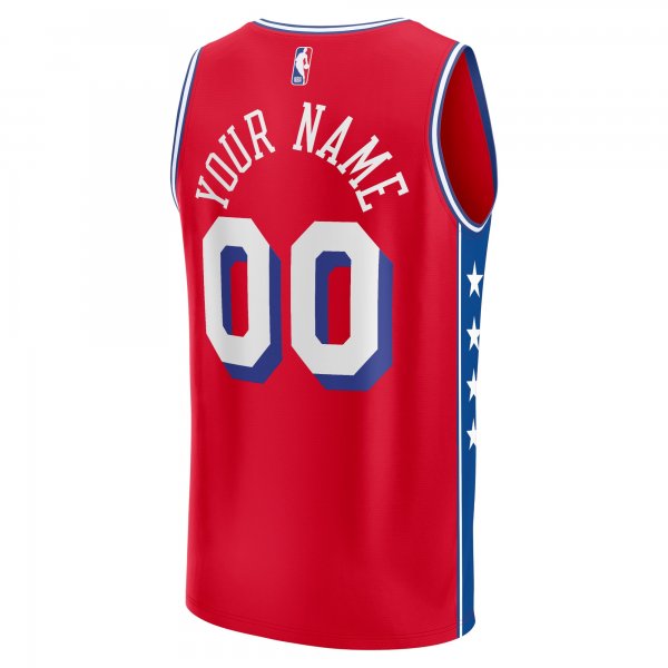 Men's Philadelphia 76ers  Fanatics Red Fast Break Custom Jersey - Statement Edition