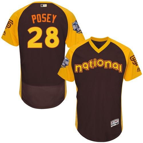 San Francisco Giants #28 Buster Posey Brown Flexbase Collection 2016 All-Star National League Stitched MLB jerseys