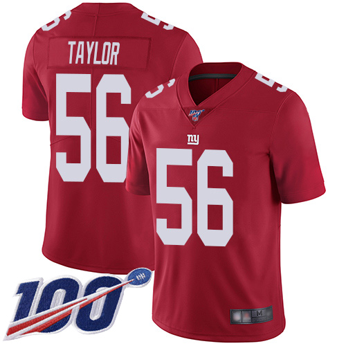 Men's New York Giants #56 Lawrence Taylor Red Alternate Stitched NFL 100th Season Vapor Limited Jersey