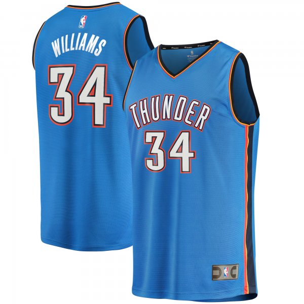 Men's Oklahoma City Thunder Kenrich Williams Fanatics Blue 2021/22 Fast Break Replica Jersey - Icon Edition