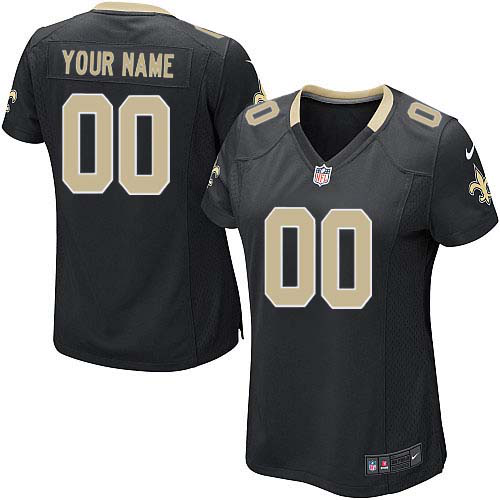 Nike New Orleans Saints Customized Black Stitched Elite Women's NFL Jersey