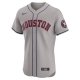 Men's Houston Astros  Nike Gray Road Vapor Premier Elite Patch Jersey