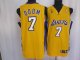 Men's Los Angeles Lakers #7 Lamar Odom Stitched Yellow Champion Patch NBA Jersey