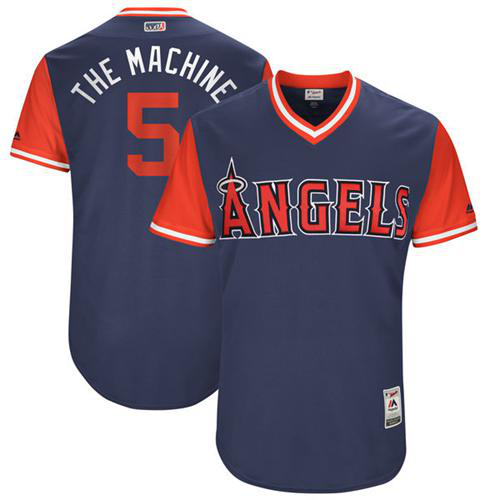 Los Angeles Angels of Anaheim #5 Albert Pujols Navy "The Machine" Players Weekend Stitched MLB Jersey