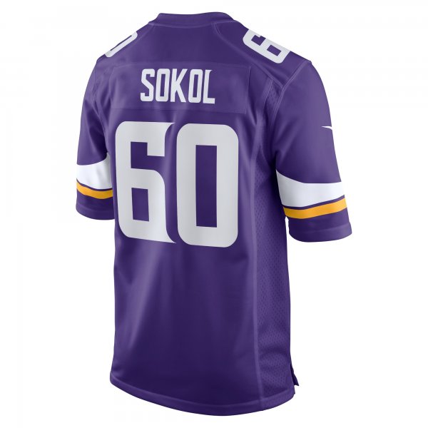 Men's Minnesota Vikings Josh Sokol Nike Purple Home Game Player Jersey